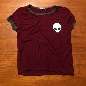 Red Alien Ringer Tee